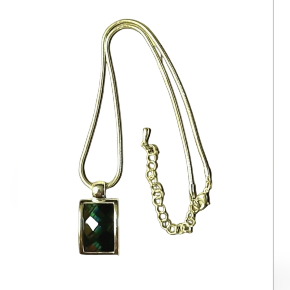 Fashion Jewelry Necklace Multicolored Pendant Silver Tone Adjustable Chain